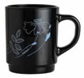 Luminarc Stackable Decorated Indigo Flower Mug