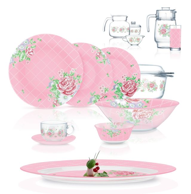 Luminarc 71 Pcs Pivoine Pink Dinnerset