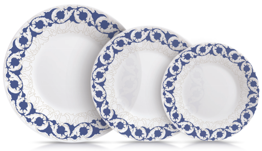 Endura Damask Blue Dinnerset